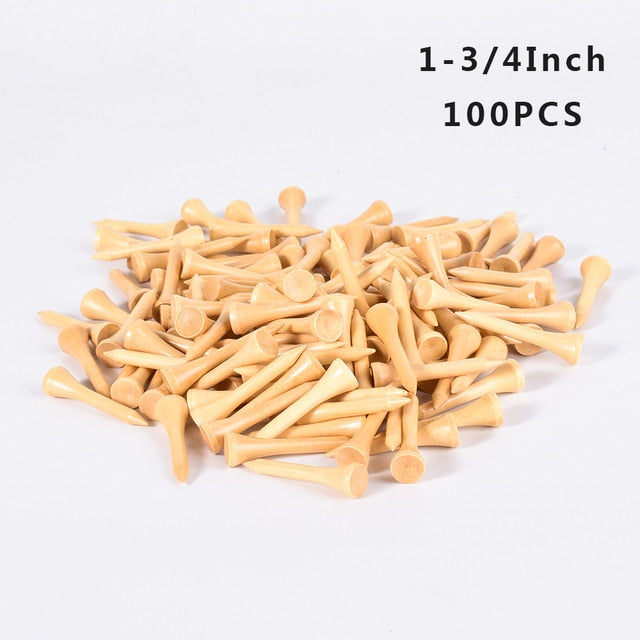 Biodegradable & 100% Compostable Bamboo Golf Tees - 100Pcs