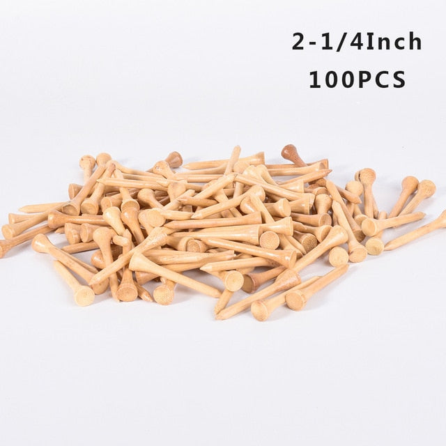 Biodegradable & 100% Compostable Bamboo Golf Tees - 100Pcs