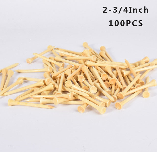 Biodegradable & 100% Compostable Bamboo Golf Tees - 100Pcs